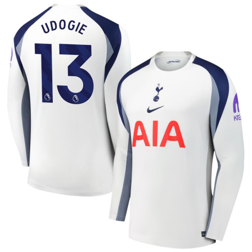 2025-2026 Tottenham Hotspur 13 Destiny Udogie Authentic White Home Long Sleeve Jersey 2025-2026 Tottenham Hotspur 13 Destiny Udogie Authentic White Home Long Sleeve Jersey