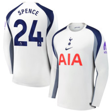 2025-2026 Tottenham Hotspur 24 Djed Spence Authentic White Home Long Sleeve Jersey 2025-2026 Tottenham Hotspur 24 Djed Spence Authentic White Home Long Sleeve Jersey