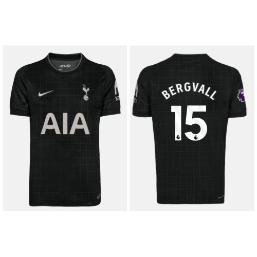 2025-2026 Tottenham Hotspur BERGVALL - 15 Authentic Black Away Jersey 2025-2026 Tottenham Hotspur BERGVALL - 15 Authentic Black Away Jersey