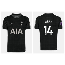 2025-2026 Tottenham Hotspur GRAY - 14 Authentic Black Away Jersey 2025-2026 Tottenham Hotspur GRAY - 14 Authentic Black Away Jersey