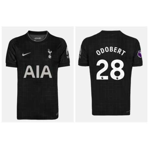 2025-2026 Tottenham Hotspur ODOBERT - 28 Authentic Black Away Jersey 2025-2026 Tottenham Hotspur ODOBERT - 28 Authentic Black Away Jersey