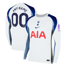 Customize 2025-2026 Tottenham Hotspur Authentic White Home Long Sleeve Jersey