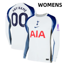 Women's Customize 2025-2026 Tottenham Hotspur Authentic White Home Long Sleeve Jersey Women's Customize 2025-2026 Tottenham Hotspur Authentic White Home Long Sleeve Jersey