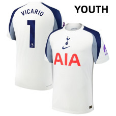 Youth 2025-2026 Tottenham Hotspur 1 Guglielmo Vicario Authentic White Home Jersey Youth 2025-2026 Tottenham Hotspur 1 Guglielmo Vicario Authentic White Home Jersey