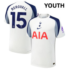 Youth 2025-2026 Tottenham Hotspur 15 Lucas Bergvall Authentic White Home Jersey Youth 2025-2026 Tottenham Hotspur 15 Lucas Bergvall Authentic White Home Jersey