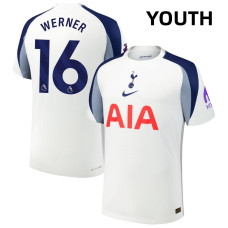 Youth 2025-2026 Tottenham Hotspur 16 Timo Werner Authentic White Home Jersey