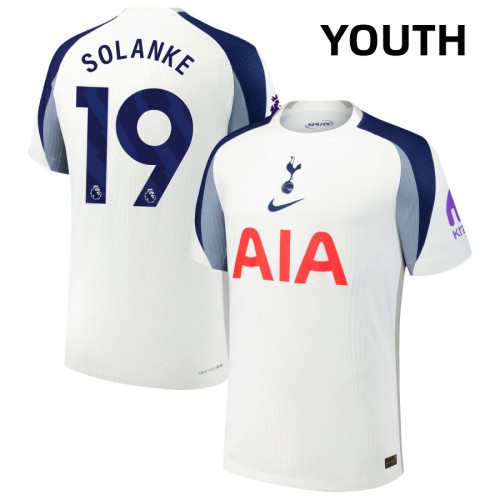 Youth 2025-2026 Tottenham Hotspur 19 Dominic Solanke Authentic White Home Jersey Youth 2025-2026 Tottenham Hotspur 19 Dominic Solanke Authentic White Home Jersey