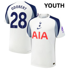 Youth 2025-2026 Tottenham Hotspur 28 Wilson Odobert Authentic White Home Jersey