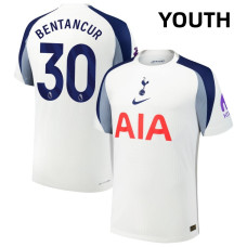 Youth 2025-2026 Tottenham Hotspur 30 Rodrigo Bentancur Authentic White Home Jersey