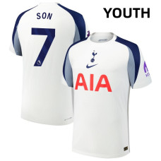 Youth 2025-2026 Tottenham Hotspur 7 Son Heung-Min Son Authentic White Home Jersey