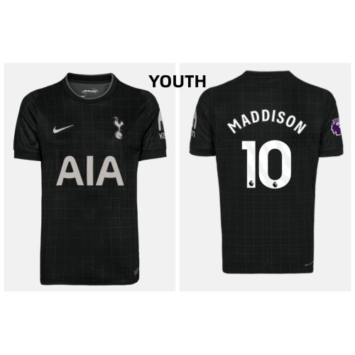 Youth 2025-2026 Tottenham Hotspur MADDISON - 10 Authentic Black Away Jersey Youth 2025-2026 Tottenham Hotspur MADDISON - 10 Authentic Black Away Jersey