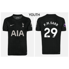 Youth 2025-2026 Tottenham Hotspur P.M.SARR - 29 Authentic Black Away Jersey