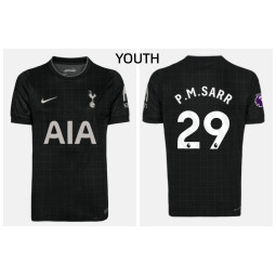 Youth 2025-2026 Tottenham Hotspur P.M.SARR - 29 Replica Black Away Jersey