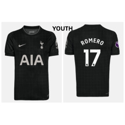 Youth 2025-2026 Tottenham Hotspur ROMERO - 17 Replica Black Away Jersey