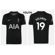 Youth 2025-2026 Tottenham Hotspur SOLANKE - 19 Authentic Black Away Jersey Youth 2025-2026 Tottenham Hotspur SOLANKE - 19 Authentic Black Away Jersey