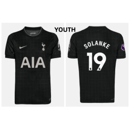 Youth 2025-2026 Tottenham Hotspur SOLANKE - 19 Replica Black Away Jersey