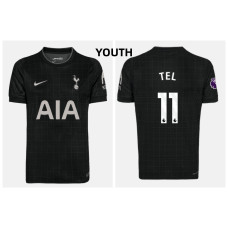 Youth 2025-2026 Tottenham Hotspur TEL - 11 Authentic Black Away Jersey Youth 2025-2026 Tottenham Hotspur TEL - 11 Authentic Black Away Jersey