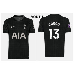 Youth 2025-2026 Tottenham Hotspur UDOGIE - 13 Replica Black Away Jersey