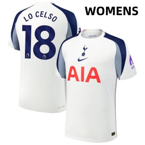 Women's 2025-2026 Tottenham Hotspur 18 Giovani Lo Celso Authentic White Home Jersey Women's 2025-2026 Tottenham Hotspur 18 Giovani Lo Celso Authentic White Home Jersey