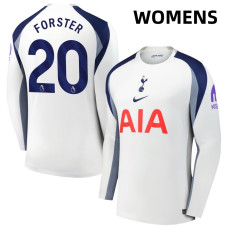 Women's 2025-2026 Tottenham Hotspur 20 Fraser Forster Authentic White Home Long Sleeve Jersey Women's 2025-2026 Tottenham Hotspur 20 Fraser Forster Authentic White Home Long Sleeve Jersey