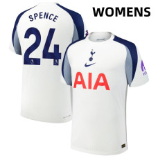 Women's 2025-2026 Tottenham Hotspur 24 Djed Spence Authentic White Home Jersey Women's 2025-2026 Tottenham Hotspur 24 Djed Spence Authentic White Home Jersey