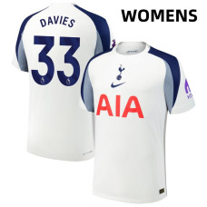 Women's 2025-2026 Tottenham Hotspur 33 Ben Davies Authentic White Home Jersey