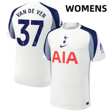 Women's 2025-2026 Tottenham Hotspur 37 Micky Van De Ven Authentic White Home Jersey Women's 2025-2026 Tottenham Hotspur 37 Micky Van De Ven Authentic White Home Jersey