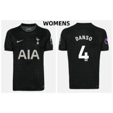 Women's 2025-2026 Tottenham Hotspur DANSO - 4 Authentic Black Away Jersey