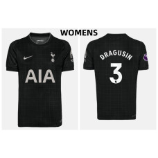 Women's 2025-2026 Tottenham Hotspur DRAGUSIN - 3 Authentic Black Away Jersey