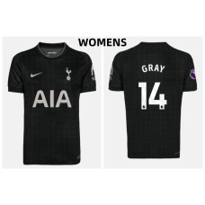 Women's 2025-2026 Tottenham Hotspur GRAY - 14 Authentic Black Away Jersey Women's 2025-2026 Tottenham Hotspur GRAY - 14 Authentic Black Away Jersey