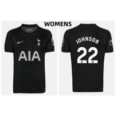 Women's 2025-2026 Tottenham Hotspur JOHNSON - 22 Authentic Black Away Jersey Women's 2025-2026 Tottenham Hotspur JOHNSON - 22 Authentic Black Away Jersey